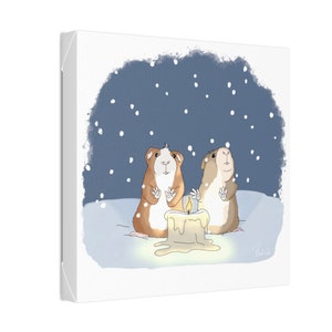 Guinea Pig Canvas Print, Guinea Pig Art, Square Wrapped Canvas, Ready to Hang (3 sizes)