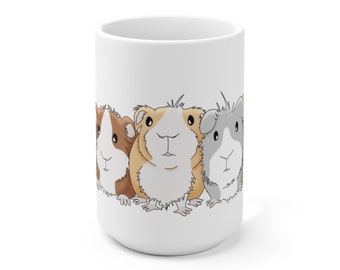Guinea Pig Mug, Large Ceramic Mug, Guinea Pig Coffee Mug, Guinea Pig Mom (15oz)
