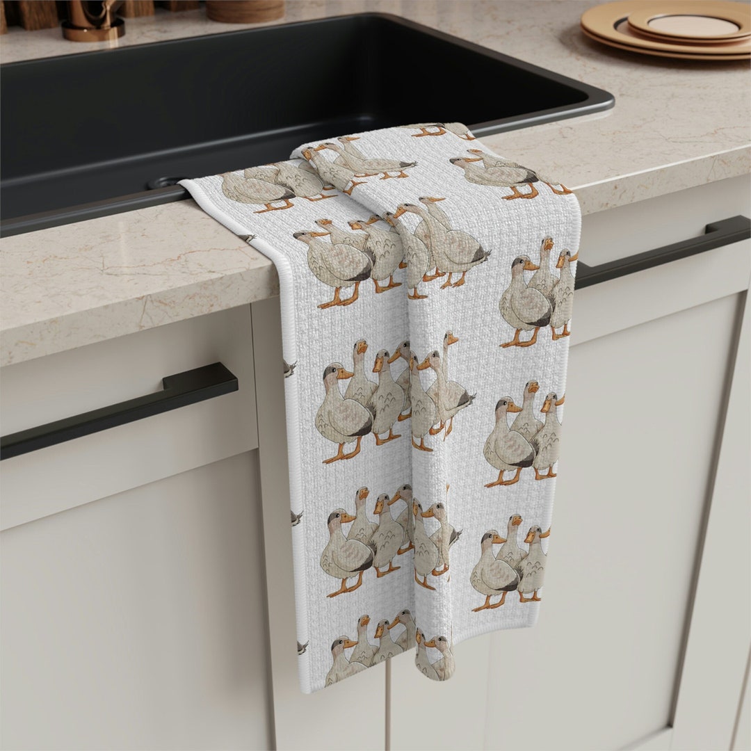 Duck Dish Towel, Cute Duck Kitchen Towel, Microfiber Tea Towel