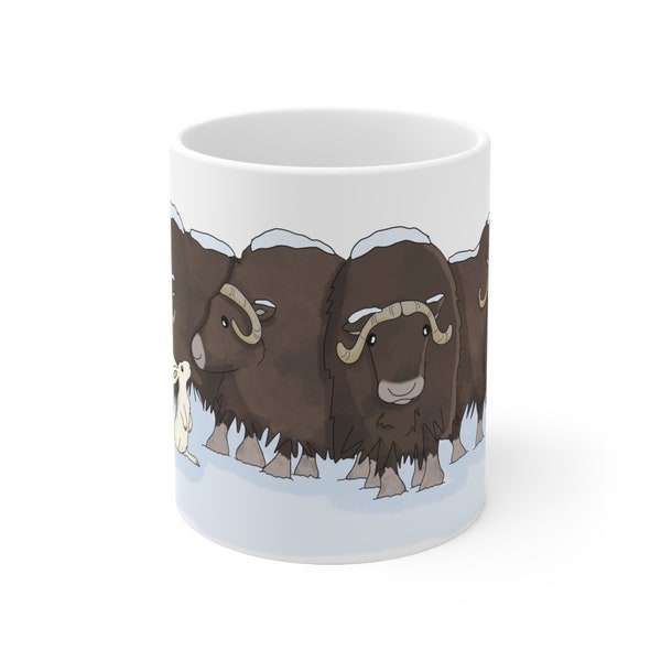 Musk Ox Mug, Cute Ceramic Mug, Musk Ox Coffee Mug, Musk Ox Lover Gift (11oz)