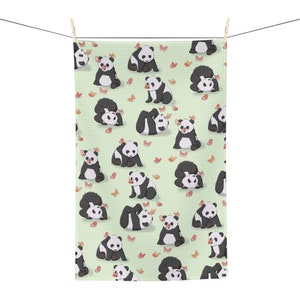 Panda Dish Towel, Cute Panda Kitchen Towel, Microfiber Tea Towel, Cute Panda Lover Gift image 5