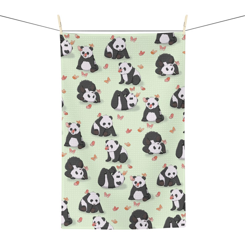 Panda Dish Towel, Cute Panda Kitchen Towel, Microfiber Tea Towel, Cute Panda Lover Gift image 5
