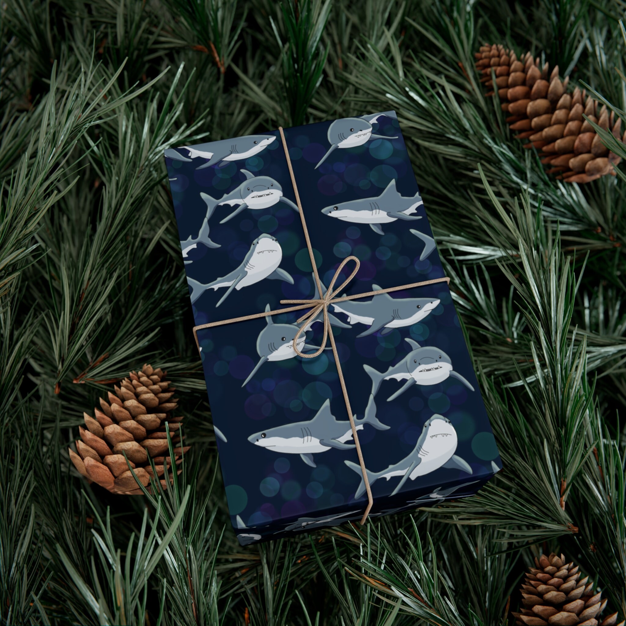 Shark Wrapping Paper, Cute Shark Gift Wrap, Ocean Gift Wrap 2 Sizes - Etsy