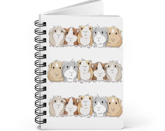 Cahier de cochon d&#39;Inde, joli carnet, journal de cochon d&#39;Inde, carnet à spirales, cadeau pour amateur de cochon d&#39;Inde