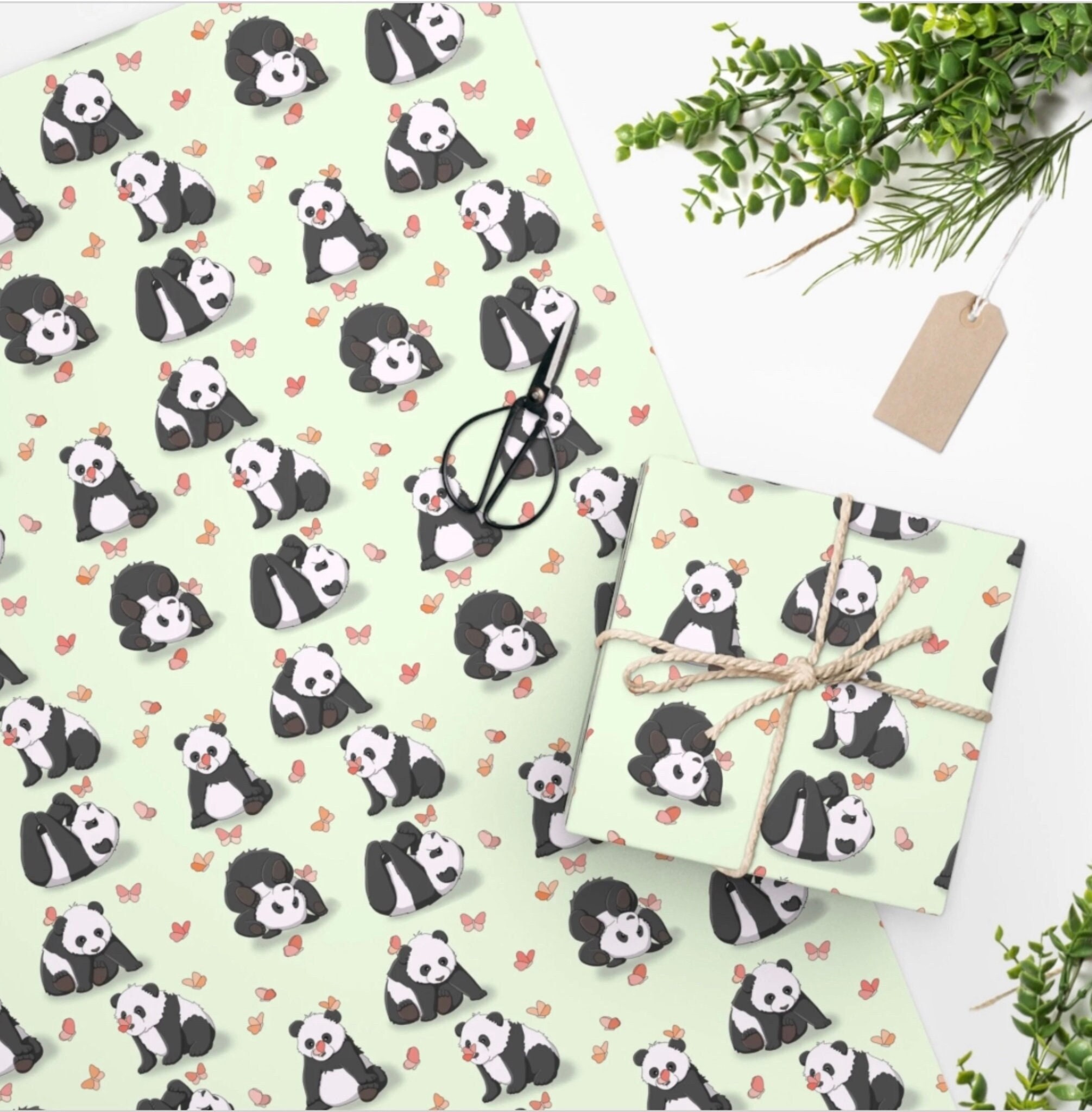Panda wrapping paper sale