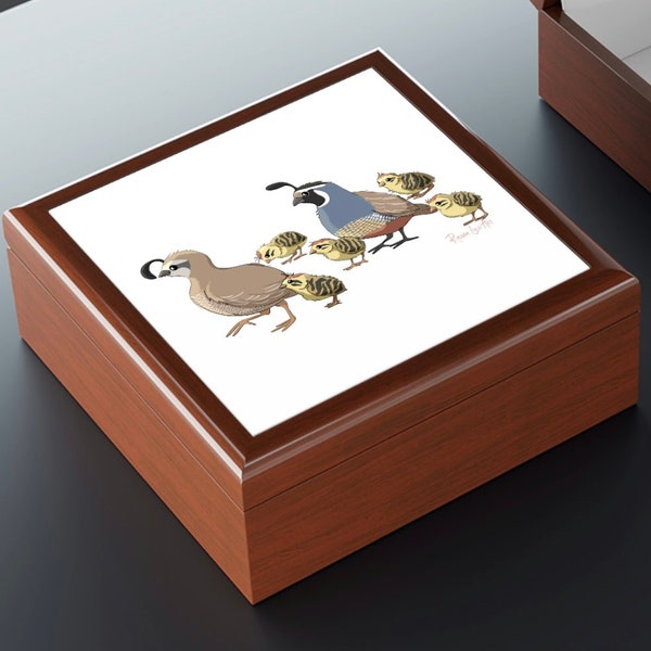 Quail Jewelry Box, Jewelry Storage, Treasure Box, Nightstand Organizer, Trinket Box, Stash Box, Cute Quail Gift