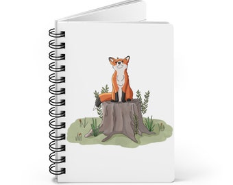Fox Notebook, Cute Notebook, Fox Journal, Spiral Notebook, Woodland Notebook, Cute Fox Lover Gift