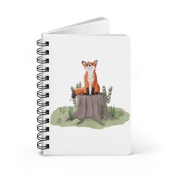 Fox Notebook, Cute Notebook, Fox Journal, Spiral Notebook, Woodland Notebook, Cute Fox Lover Gift