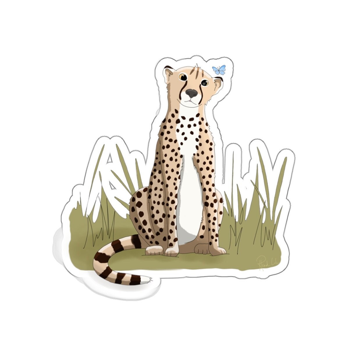 Cheetah Decal, Vinyl Cheetah Sticker, Laptop Sticker, Water Bottle ...