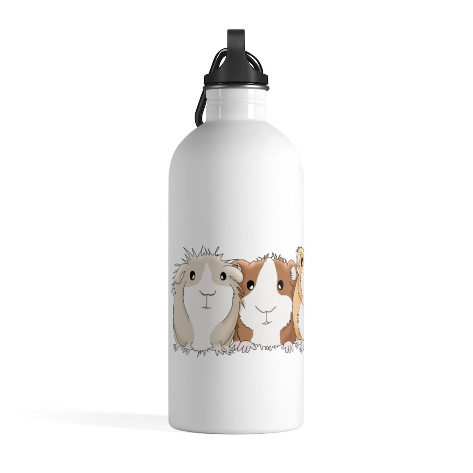 Guinea Pigs Stainless Steel Water Bottle 14oz w/ carabiner Etsy