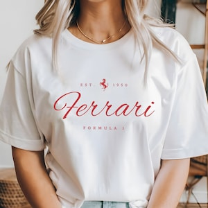 Ferrari | Formula 1 | Formula 1 T-Shirt | Formula One Clothing | F1 | Formula 1 | Gifts, Ferrari Race Shirt, Race Shirt, Ferrari Tshirt