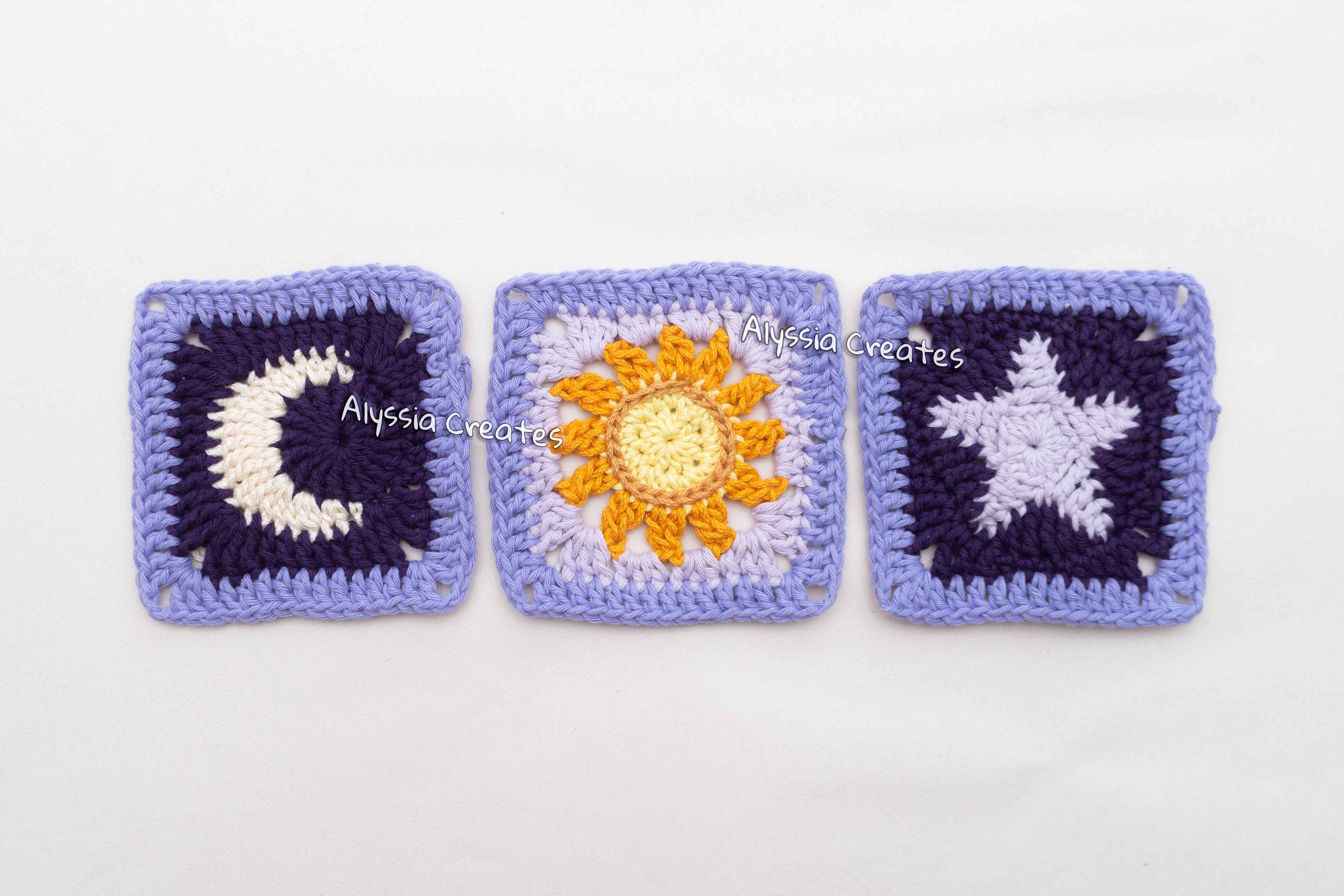 18 Star Granny Square Crochet Pattern: Unleash Your Inner Artisan Today! 8 Sun Moon and Star Granny Square Crochet Pattern Pack