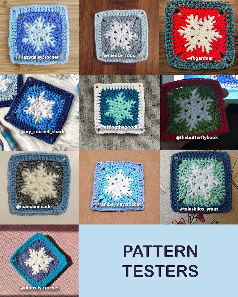 Cloud and Snowflake Granny Square Crochet PDF PATTERN Pack (english) - Etsy