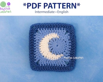 Padrão de crochê em PDF para quadrado da vovó Lua (em inglês)