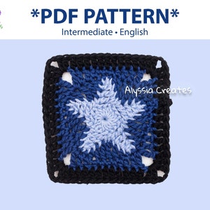 Star Granny Square Crochet PDF PATTERN (English)