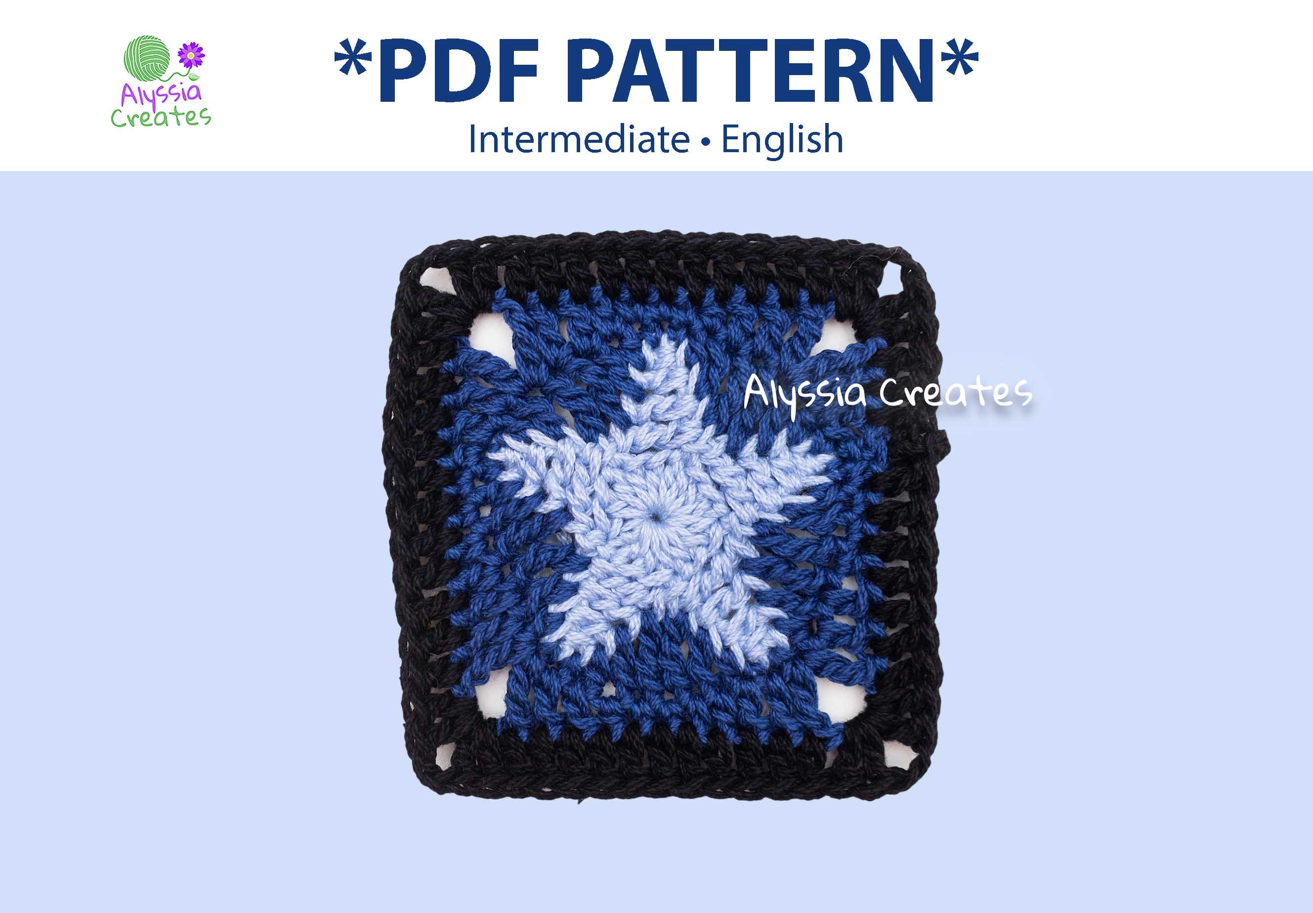 Sun and Moon Granny Square Crochet PDF PATTERN english 