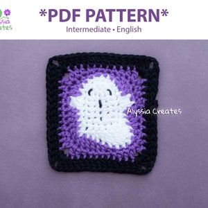 Ghost Granny Square Crochet PDF PATTERN (English)