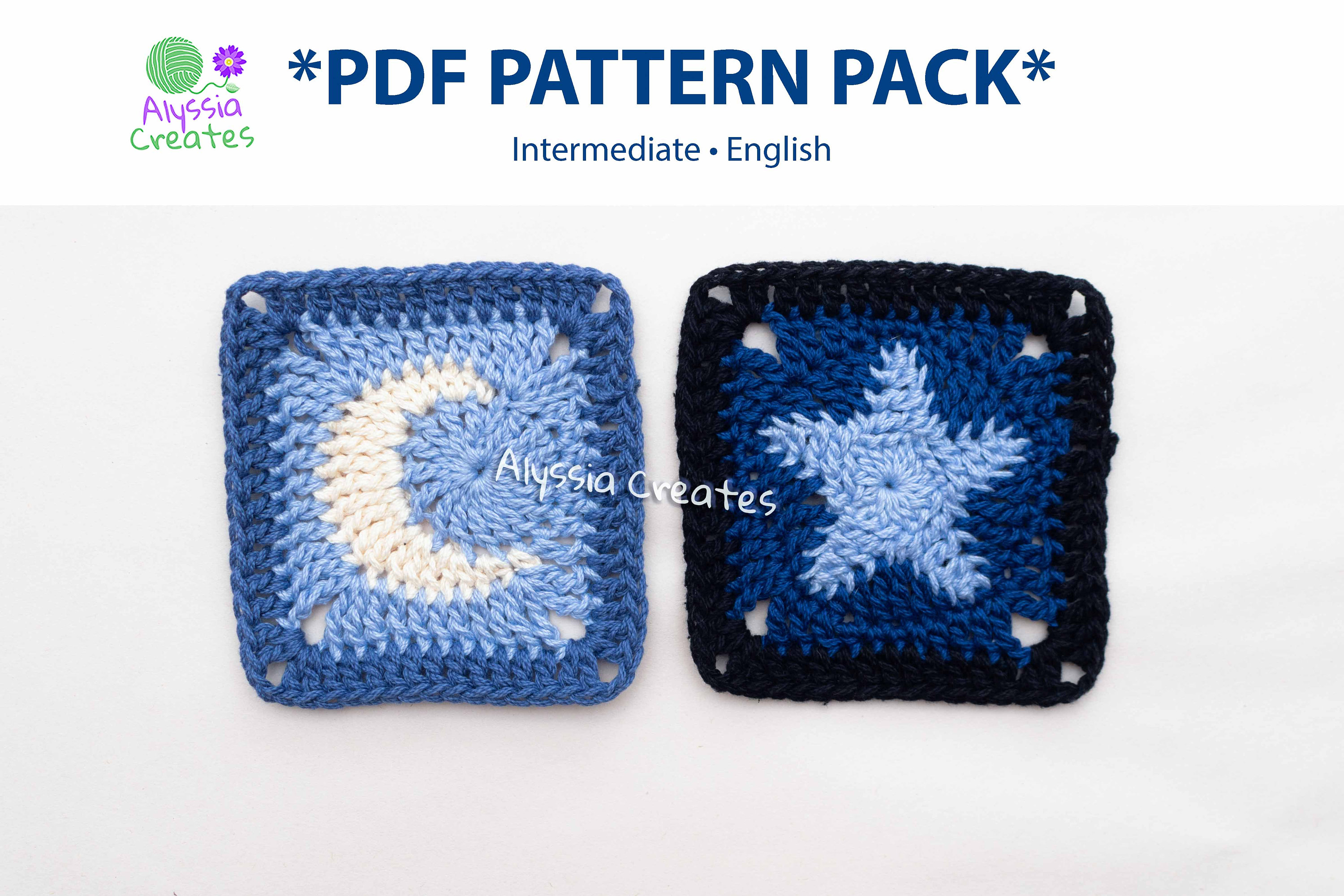 18 Star Granny Square Crochet Pattern: Unleash Your Inner Artisan Today! 9 Moon and Star Granny Square Crochet Pattern Pack (English)