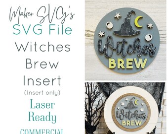 Witches Brew Sign SVG: Interchangeable Laser Insert File (Digital Download)