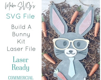 Build A Bunny SVG Laser File: Kids Paint Party Kit (Digital Download)