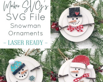 Download Snowman Ornament Svg Etsy