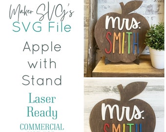 Lehrer Apple Laser Datei | Lehrer Wertschätzung | Lehrer Geschenk | Geschnittene Datei | Apple Cut File | Laser SVG | Beliebte SVG | Lehrer Apfel Laser