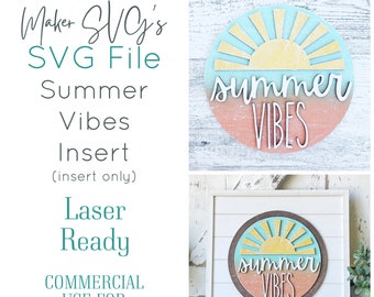 Summer Vibes Sign SVG: Austauschbare Laser Cut Datei (Digitaler Download)