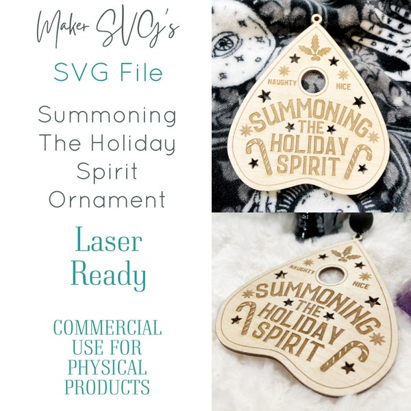 Summoning The Holiday Spirit Ornament SVG | Ornament SVG | Spirit Laser File | Astrology Ornament | Holiday Spirit Witch Ornament SVG Laser