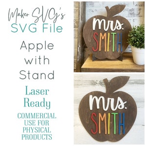 Teacher Apple Laser File | Teacher Appreciation | Teacher Gift | Cut File  | Apple Cut File | Laser SVG | Popular SVG | Teacher Apple laser