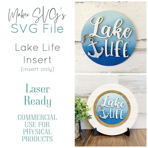 Lake Life SVG | Shiplap Insert SVG | Laser File | Interchangeable Laser | Interchangeable File | Interchangeable svg | Lake Life laser SVG