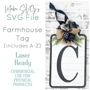 Farmhouse Tag SVG | Farmhouse SVG | Laser File | Laser SVG | Farmhouse Laser File | Shiplap Laser File | Initial svg file | Glowforge File
