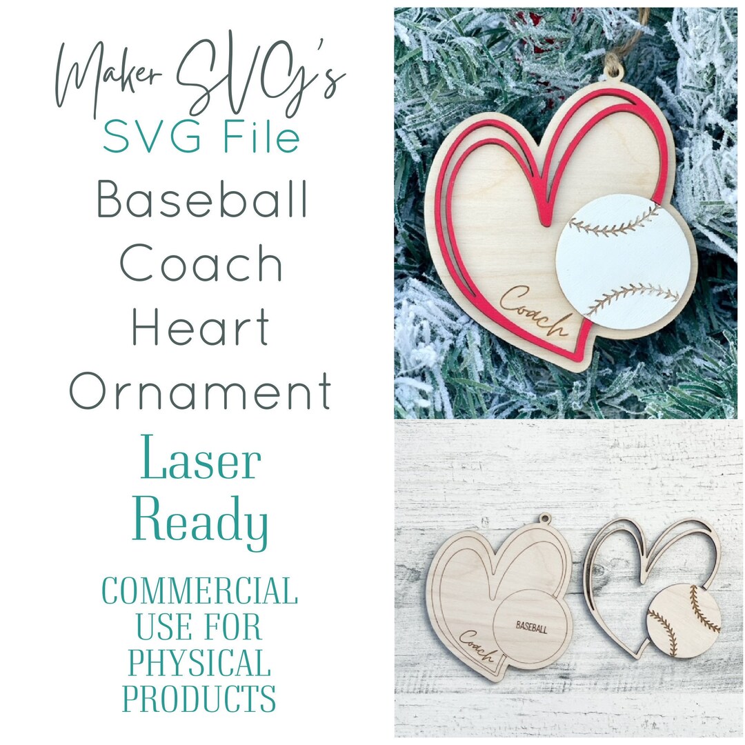 Baseball Ornament SVG Coach Ornament SVG Sports Laser Cut File Ornament