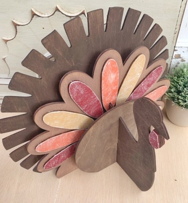 Download Turkey Centerpiece SVG File 3D Turkey Thanksgiving Table | Etsy
