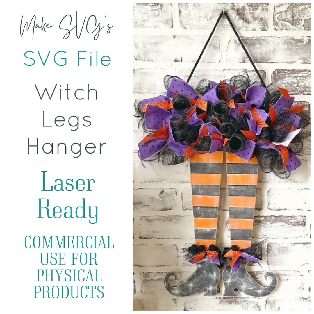 Witch Legs Hanger Laser Cut File: Halloween Wreath SVG (digital ...
