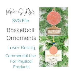 Basketball Ornament SVG | Ornament SVG | Basketball Ornament SVG | Laser Cut File | Ornament Laser File | Trophy Ornament | Sports Ornament