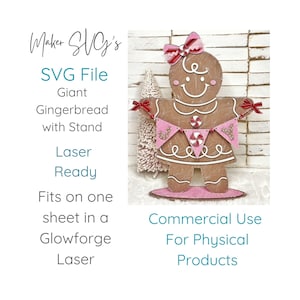 Gingerbread Laser File | Glowforge Laser File | Christmas Laser File | Christmas SVG | Laser cut file | Gingerbread File | Gingerbread Decor