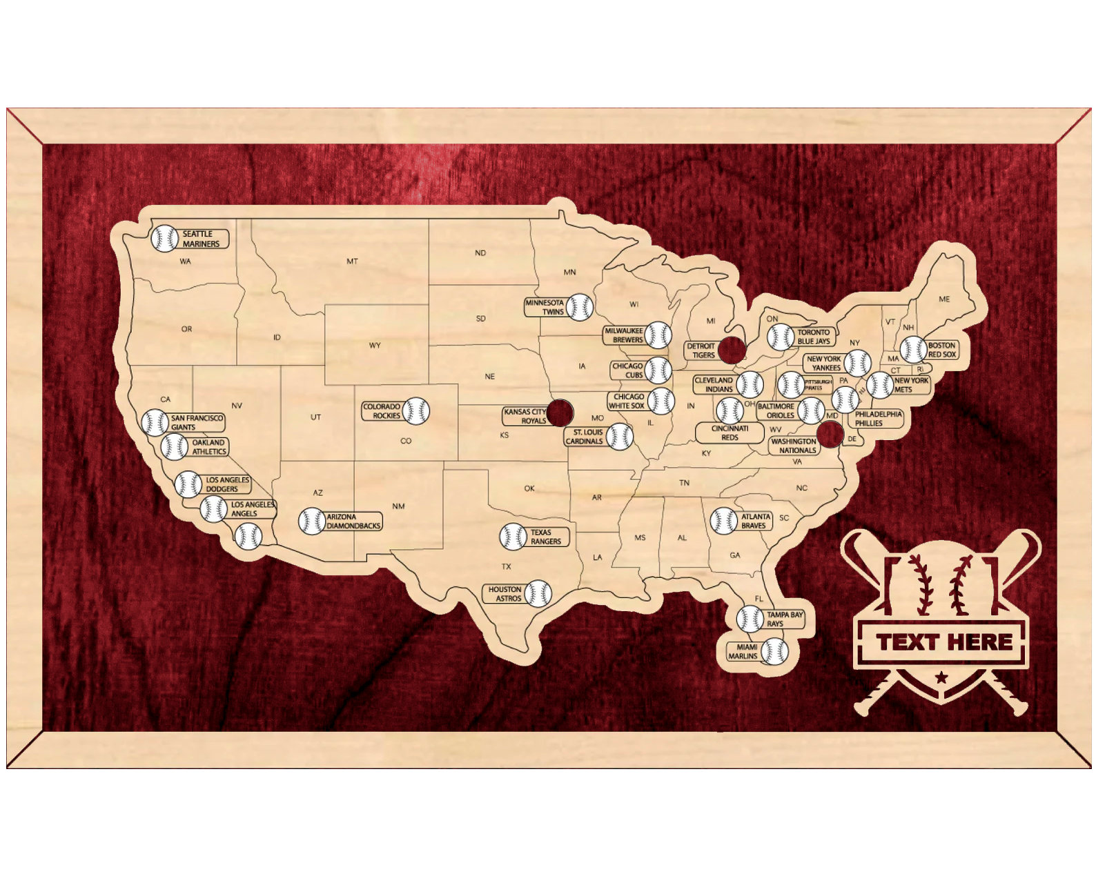 MLB Stadium Map Stadium Tracker Baseball Trip Tracker MLB Etsy