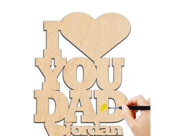 Personalized Father&#39;s Day Wood Sign: DIY Craft Gift from Child