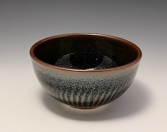 Wheel-thrown Porcelain Bowl with Oil Spot Glaze Made by Hsin-Chuen Lin
