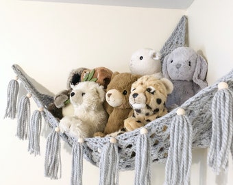 macrame stuffed animal hammock