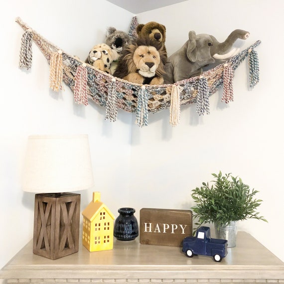 Toy Hammock RAINBOW With Fringe/tassels, Nursery Decor, Kid's Room,  Playroom, Toy Organization, Stuffed Animal Display, Corner Storage 
