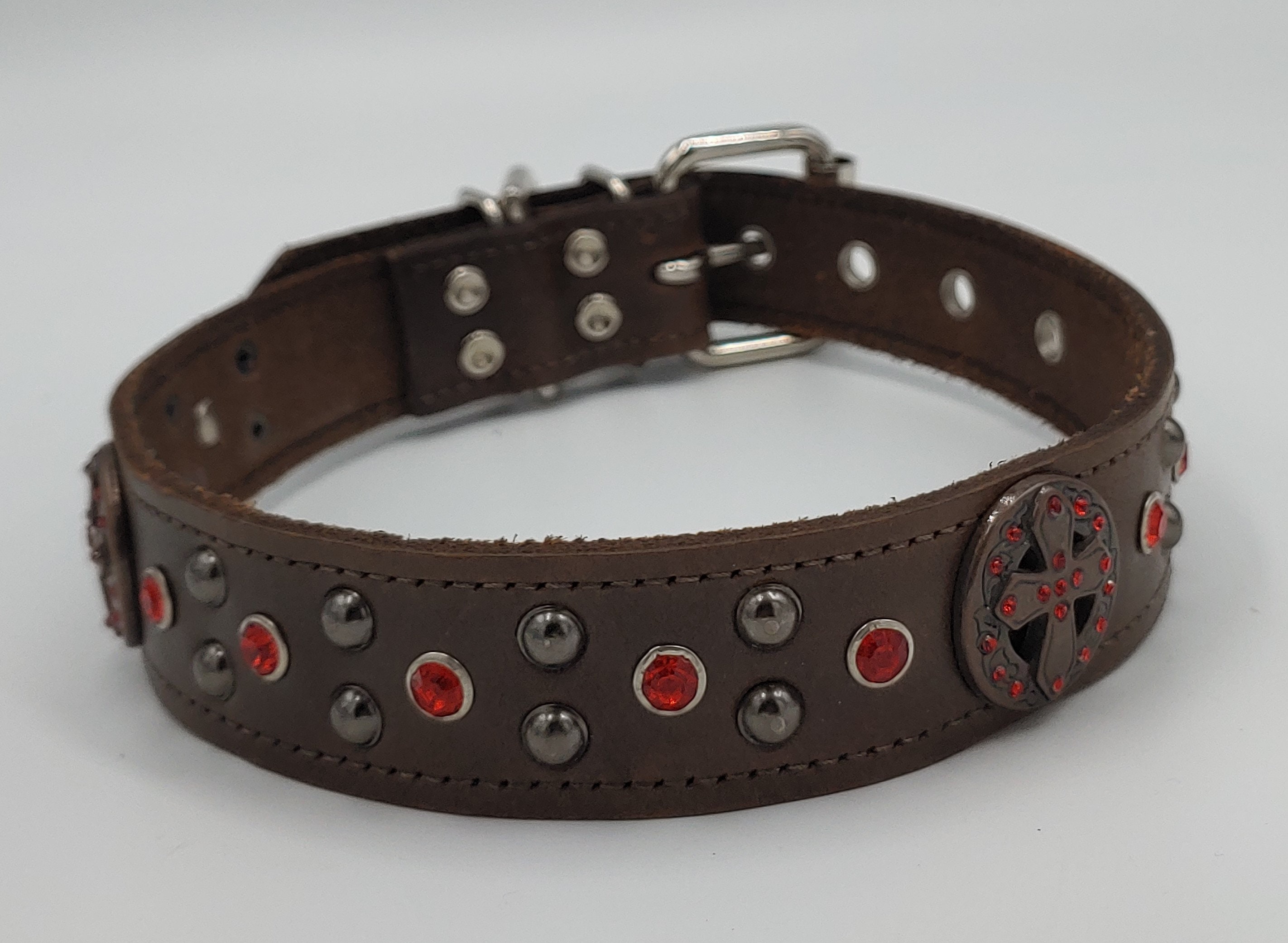 Cross Leather Dog Collar Made In The USA highest quality Etsy