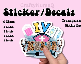 IV Nurse Sticker, Iv Sticker, Laptop Decal for RN, Gift for Intravenous Nurse, Computer Decal, Water Bottle Sticker, Iv Nurse Badge Sticker