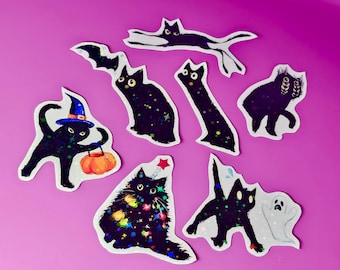 Black Cat Stickers ranging in Festivity