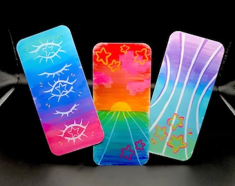 Vibrant Gouache Painted Bookmark
