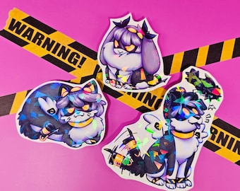 Murder Pets Holographic Vinyl Stickers