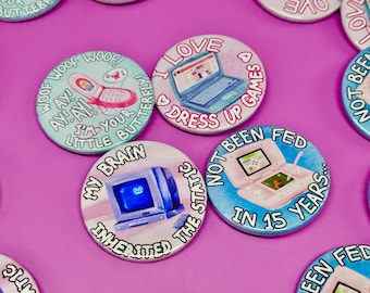 2000’s Girl Nostalgia Pin Button Badges