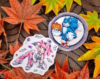 Halloween Hedgehogs Matt Vinyl Stickers