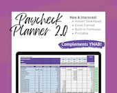 Monthly Paycheck Planner Worksheet 2.0 | Budget Insert | Excel | 8.5x11 | INSTANT DOWNLOAD | Printable | Complements YNAB