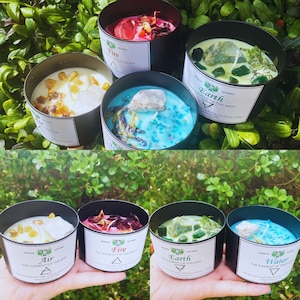 Handpoured Element Soy Candles, Water Element Candles, Fire Element Candles, Air Element Candles, Earth Element Candles, 100% Soy Wax
